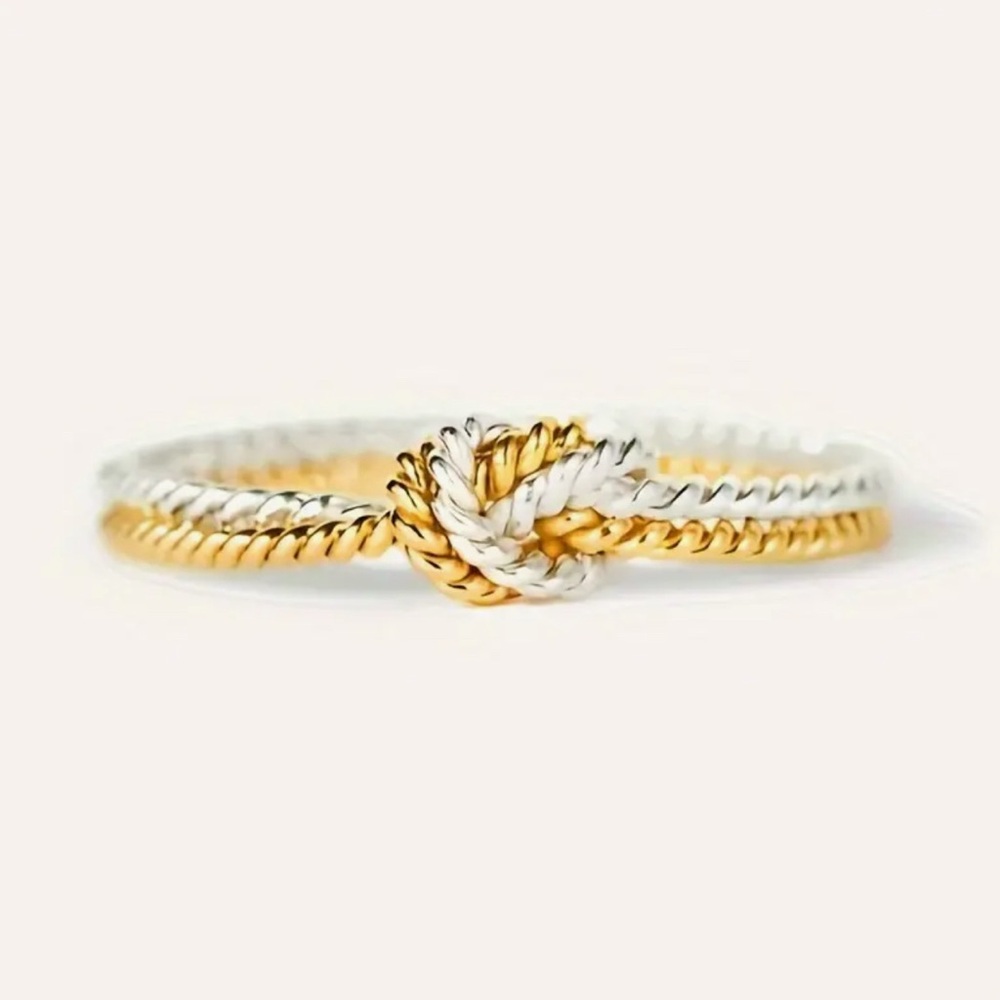 NEW Two Tone Knot Rope Ring Size 8 - Picture 3 of 9